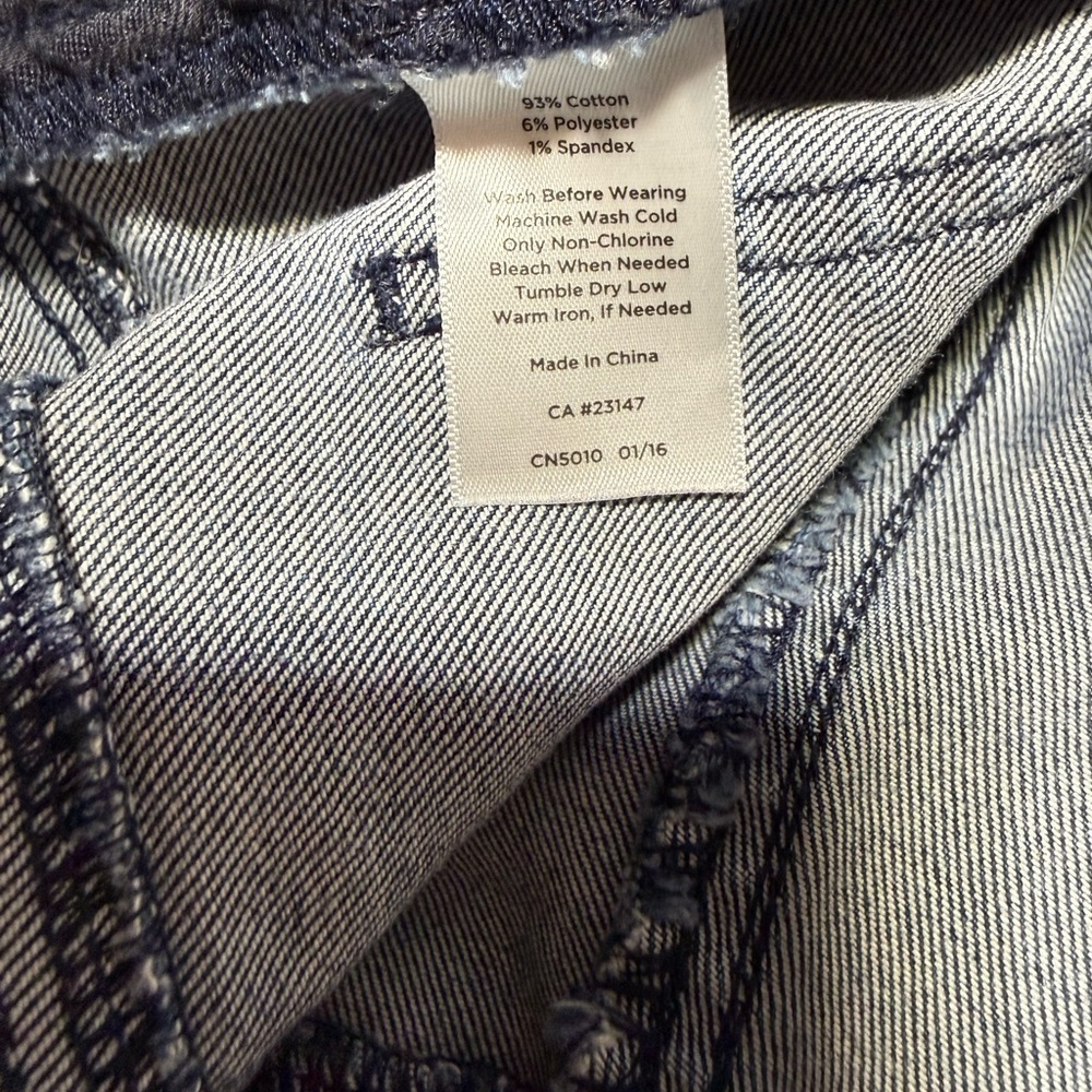 crop Sailor nautical Dark Blue High-Rise old money wide leg denim sz 10 Talbots - Picture 7 of 9